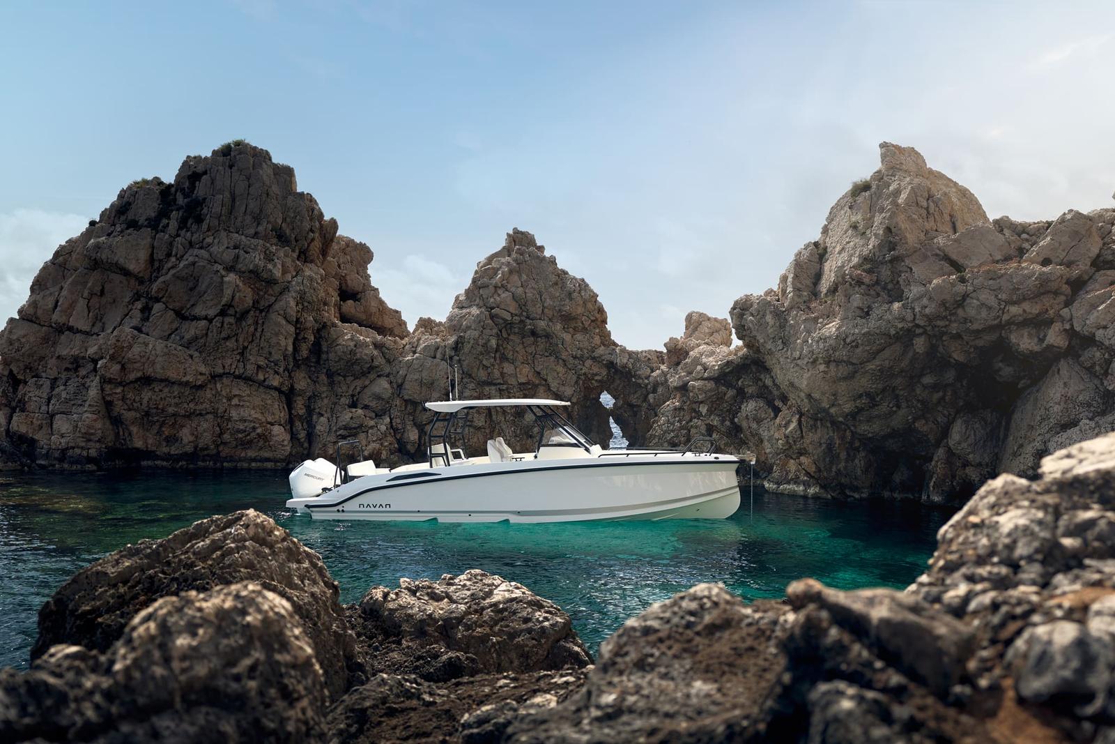 The T30 in a crystal-clear cove